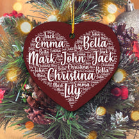 Thumbnail for Touch Heart Red Version 01 Christmas Personalized Custom Name Christmas Premium Ceramic Ornaments Sets