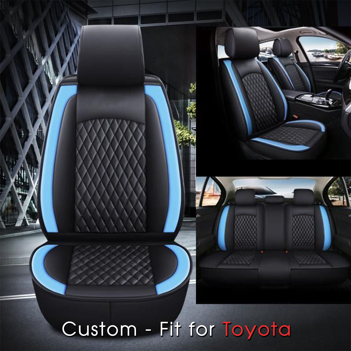 2 Car Seat Covers Full Set, Custom-Fit For Car, Waterproof Leather Front Rear Seat Automotive Protection Cushions, Car Accessories WAPF211