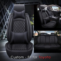 Thumbnail for 2 Car Seat Covers Full Set, Custom-Fit For Car, Waterproof Leather Front Rear Seat Automotive Protection Cushions, Car Accessories WAPF211