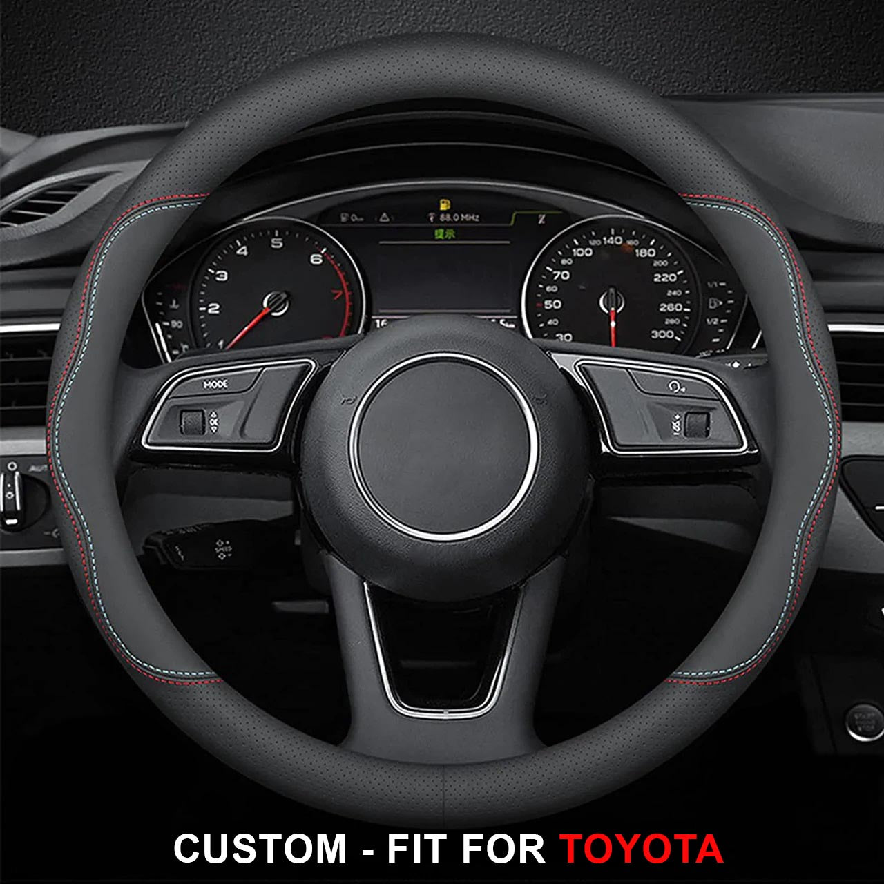 Steering Wheel Cover for Men and Women, Custom Logo For Cars, Leather Steering Wheel Cover, Universal Steering Wheel Cover for Cars, Vehicles, SUVs