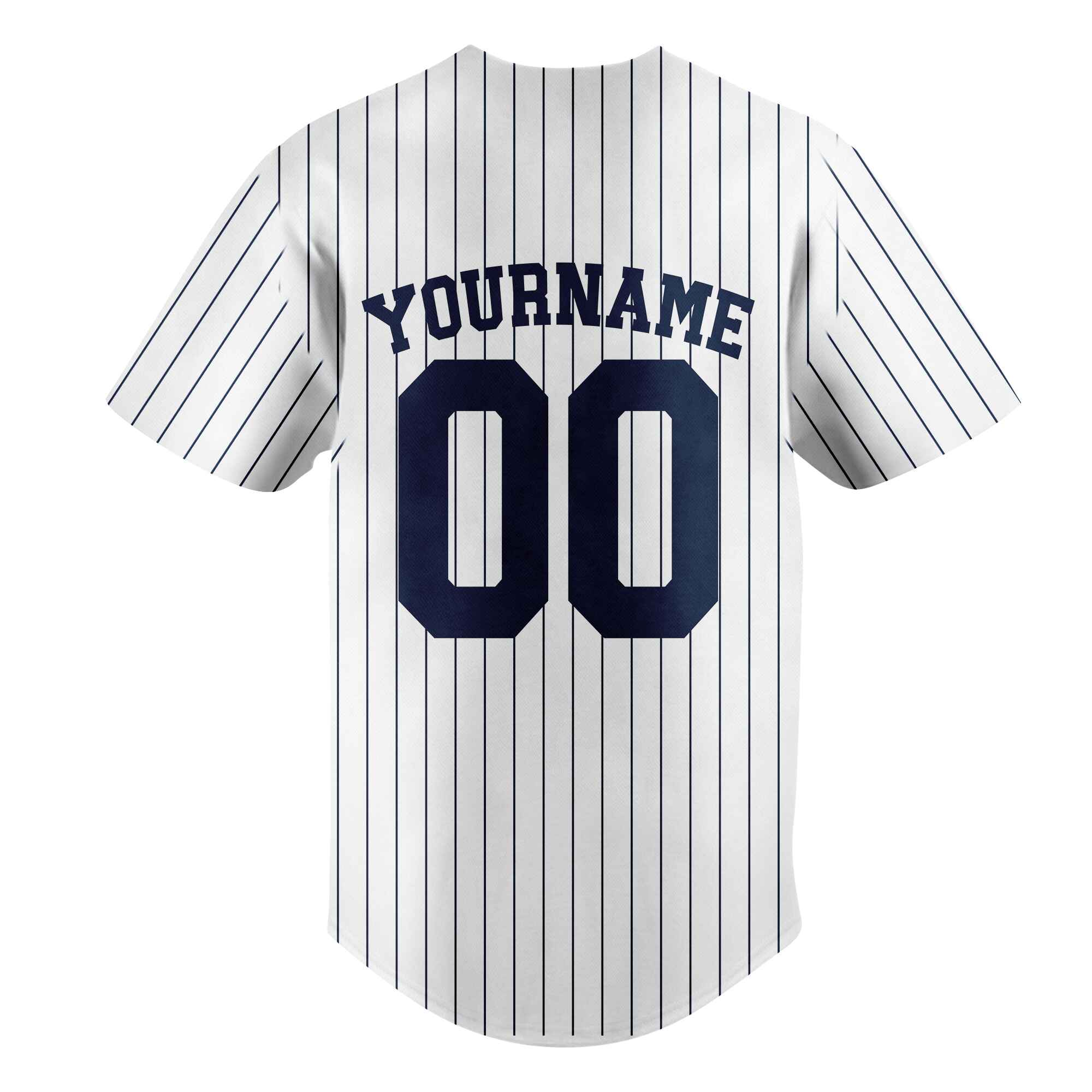 Custom White Navy Pinstripe Navy Authentic Baseball Jersey