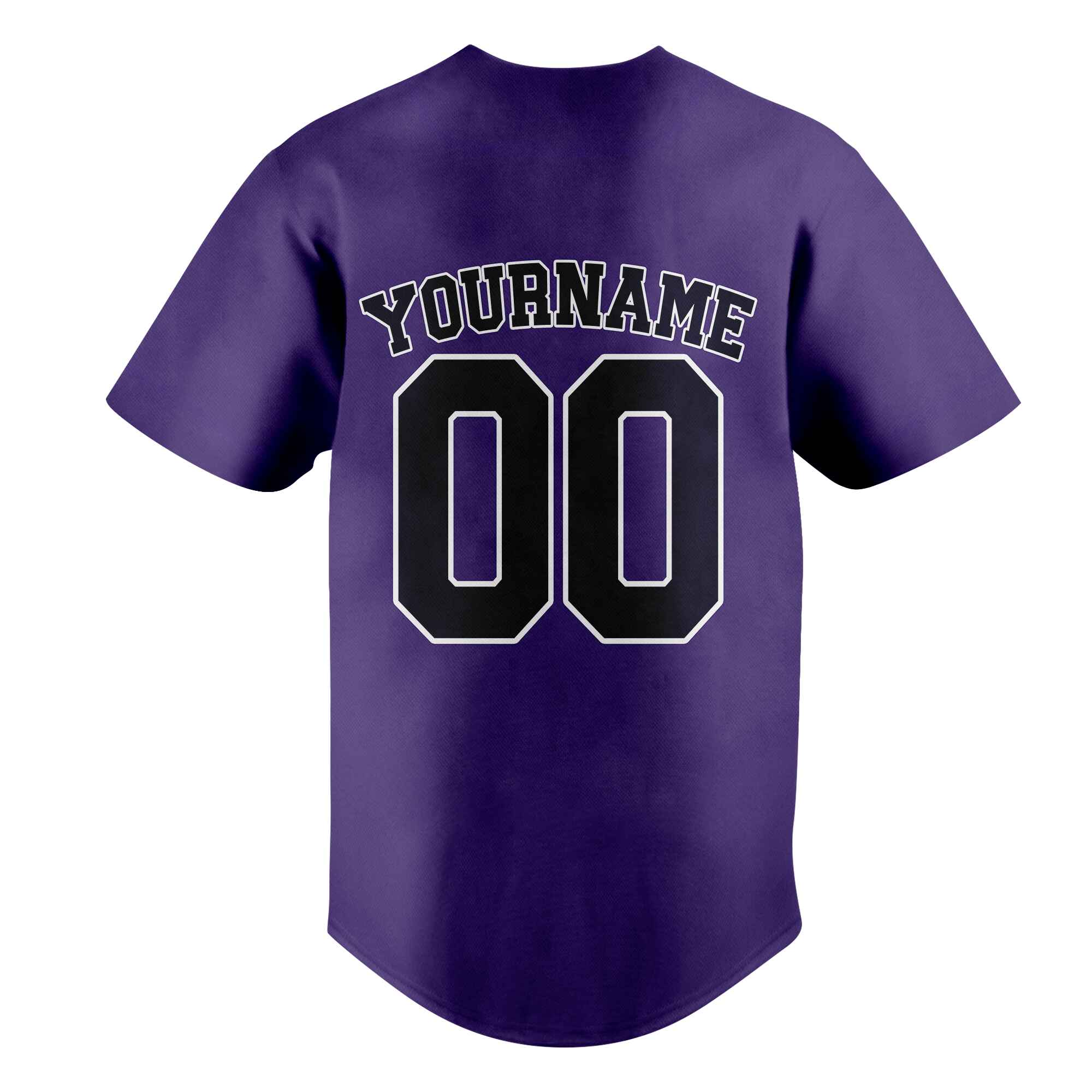 Custom Purple Black-White Authentic Baseball Jersey