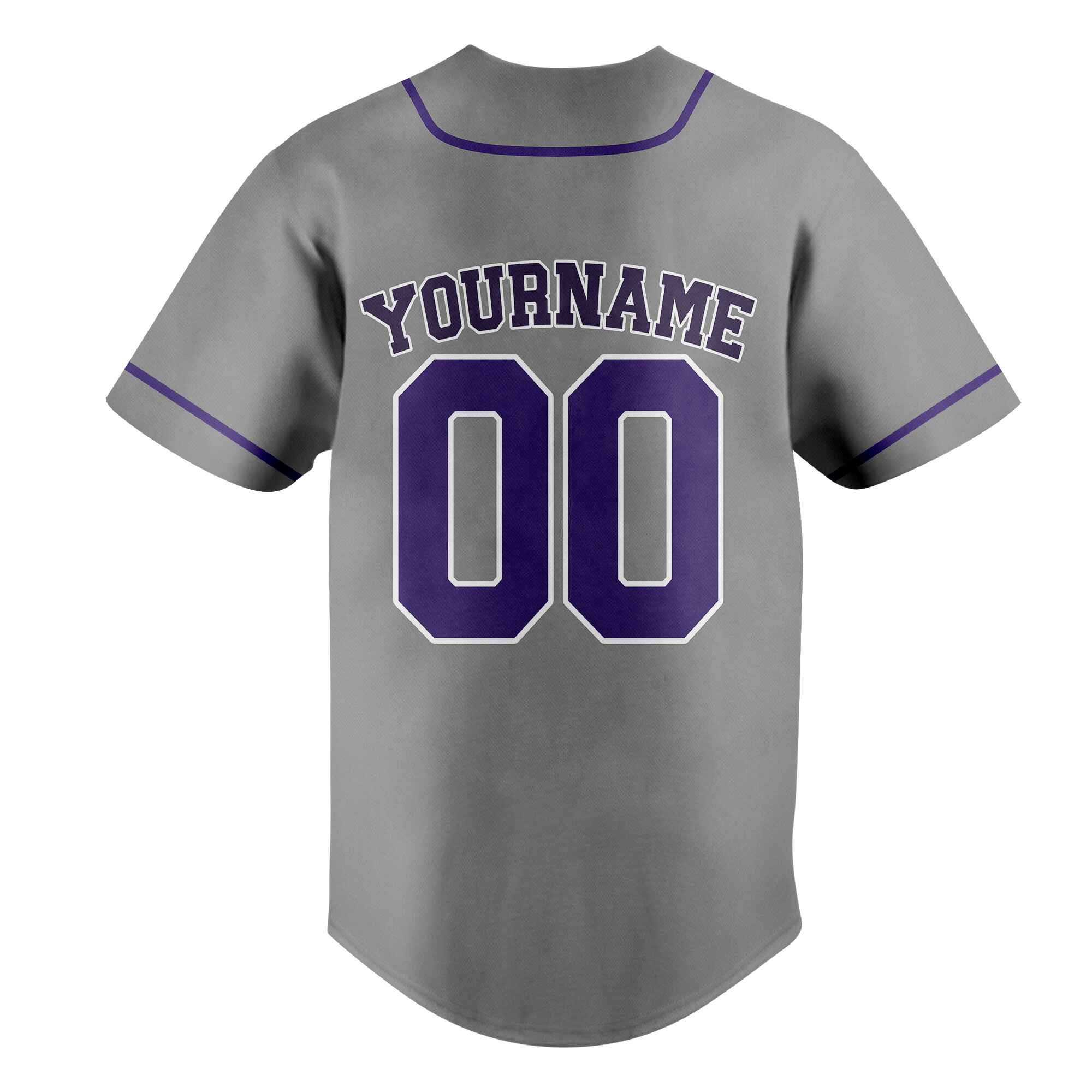 Custom Gray Purple-White Authentic Baseball Jersey