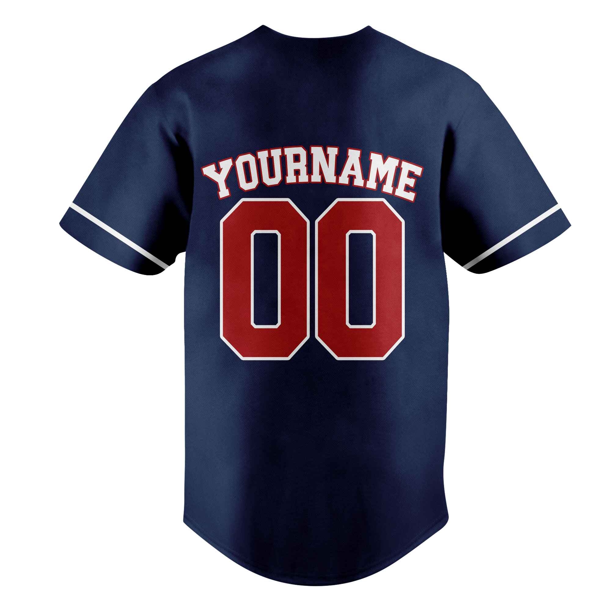 Custom Navy Red-White Authentic Baseball Jersey