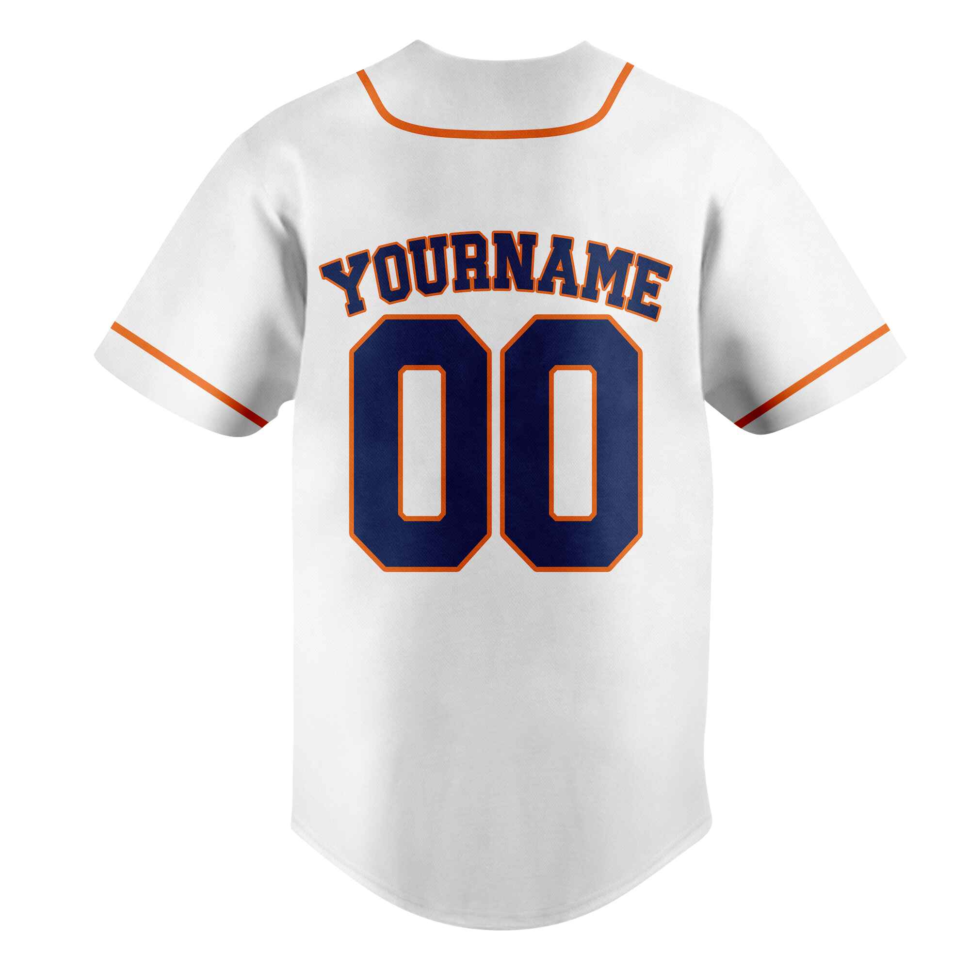 Custom White Navy - Orange Authentic Baseball Jersey