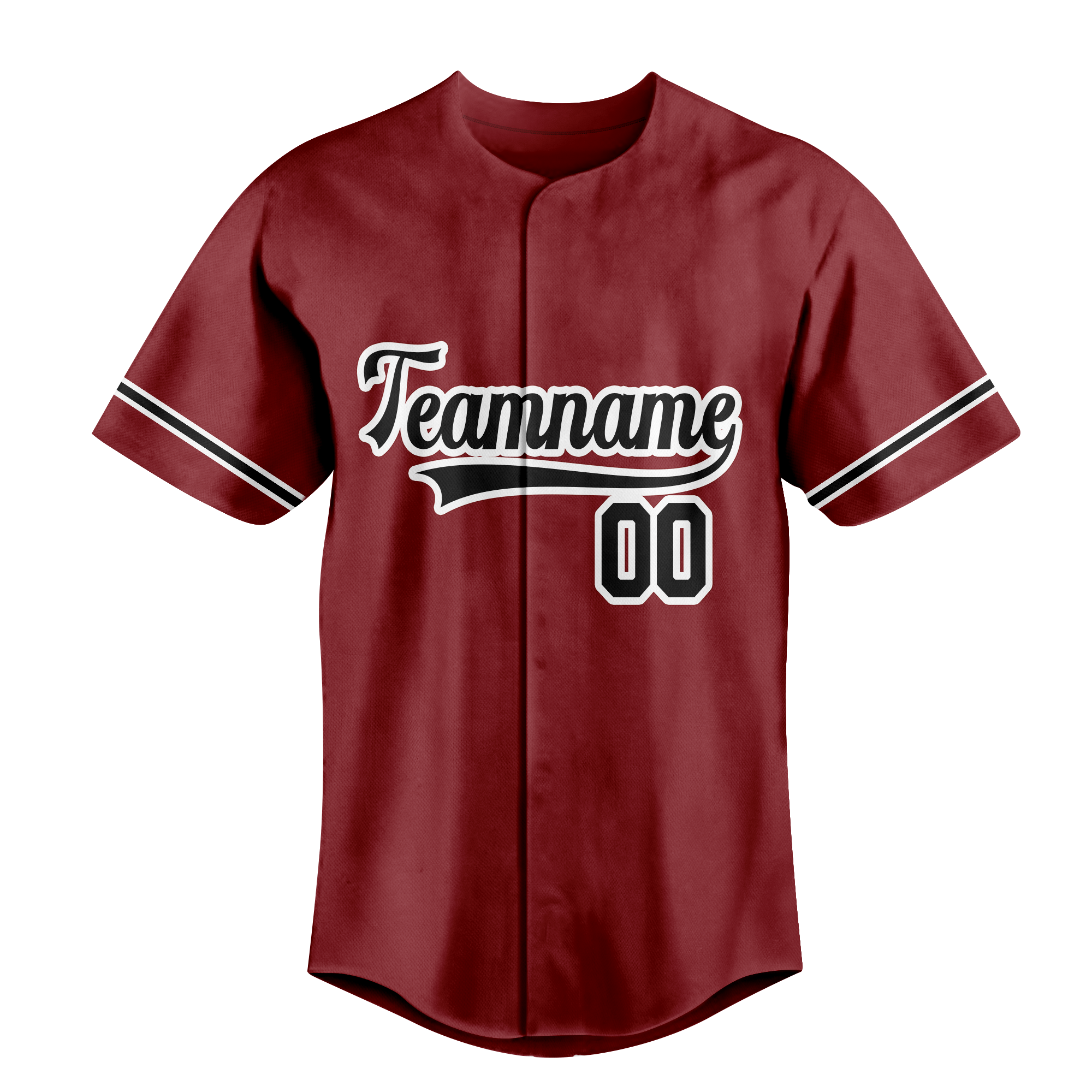 Custom Burgundy Black-White Authentic Baseball Jersey