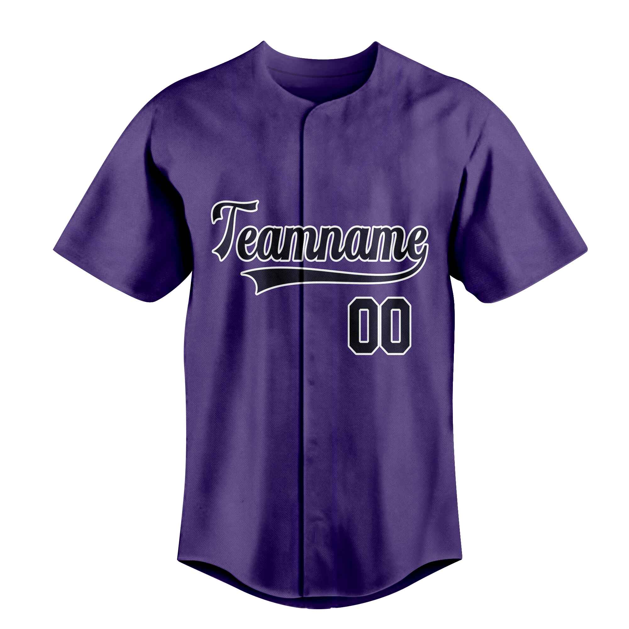 Custom Purple Black-White Authentic Baseball Jersey