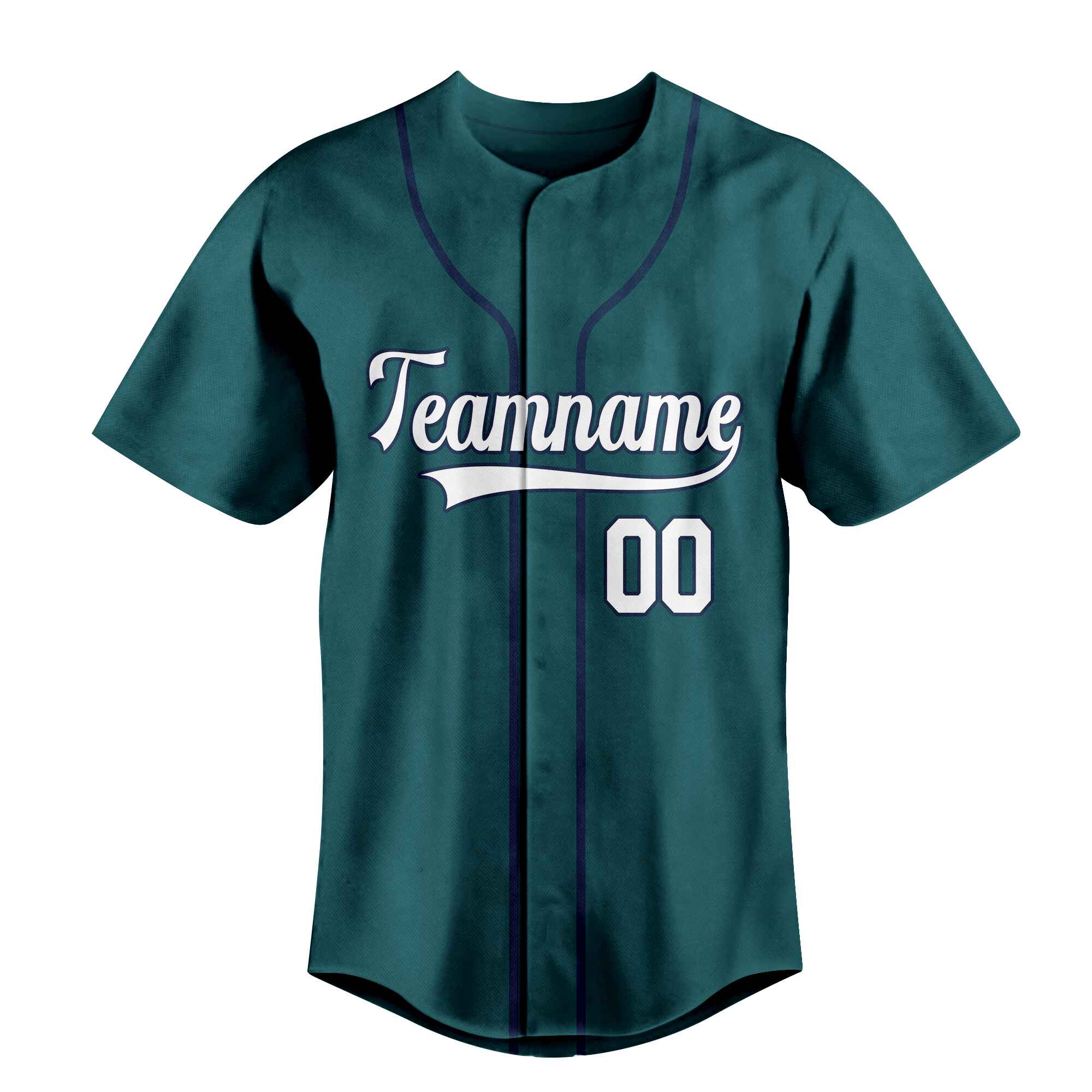 Custom Midnight Green White-Navy Authentic Baseball Jersey