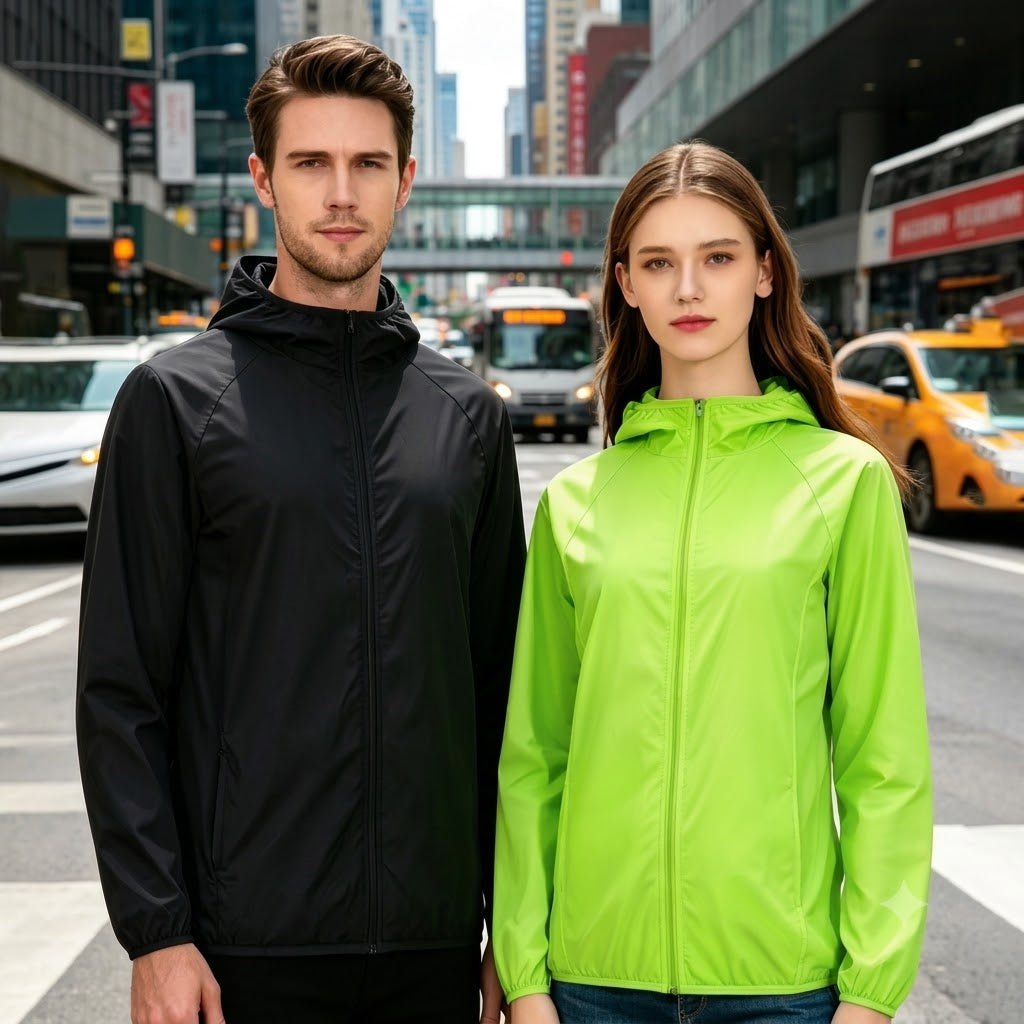 Unisex Waterproof Hiking Jacket – Lightweight Quick-Dry Hooded Windbreaker with UV Protection