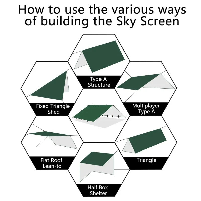 Waterproof Camping Tarp – Ultralight Sun Shelter & Rain Fly for Camping, Beach & Outdoor Adventures