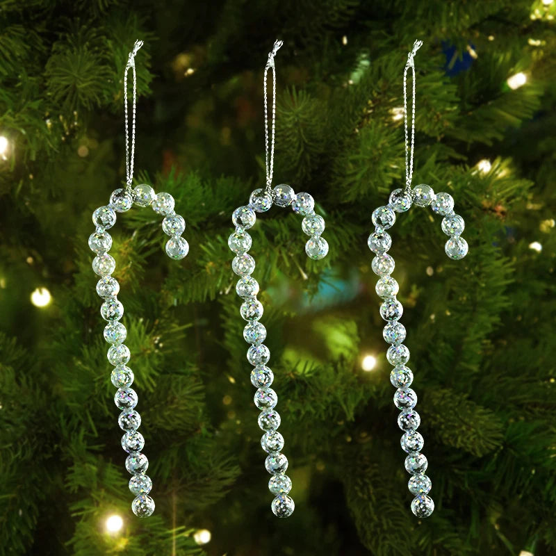 Xmas Tree Transparent Snowflake Hanging Ornaments – Acrylic Pendant Christmas Decoration for Home 2025 Navidad Gifts New Year 2026