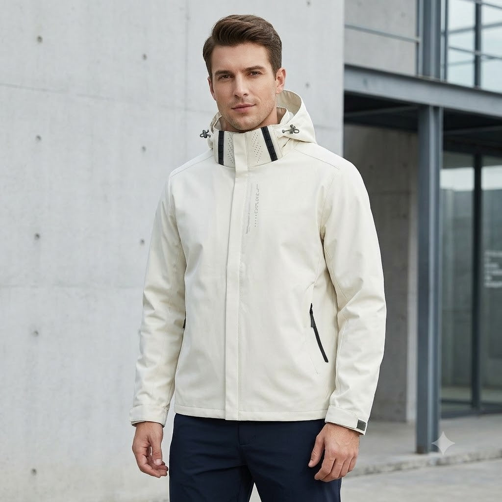 Men's Waterproof Outdoor Jacket – Lightweight Windproof Hooded Coat for Hiking, Cycling & Everyday Wear