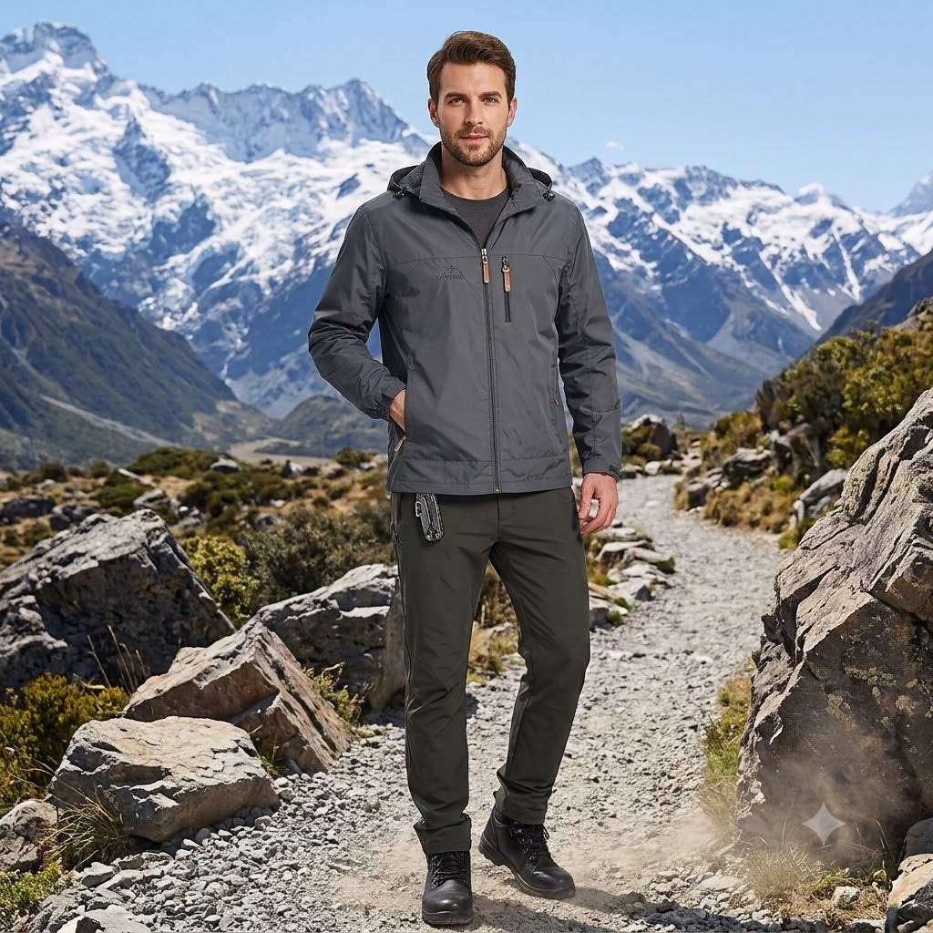 Men's Waterproof Tactical Windbreaker Jacket – Hooded Outdoor Hiking & Climbing Coat