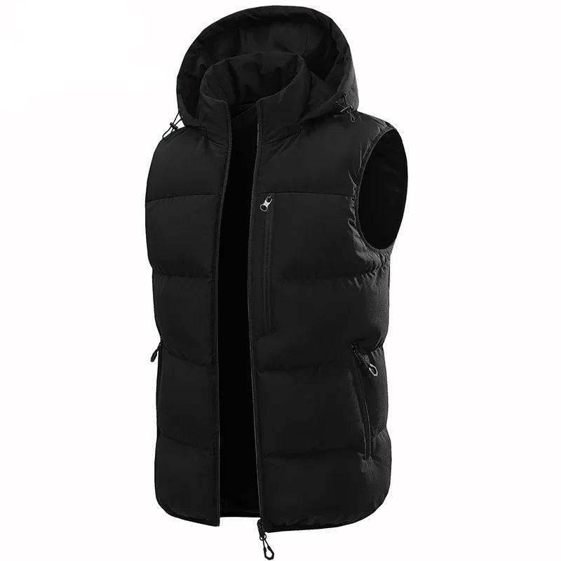 Men's Puffer Vest Warm Sleeveless Winter Jackets Waterproof Zipper Coats With Stand-Up Collar Casual Lightweight Outerwear For Cold Weather C17