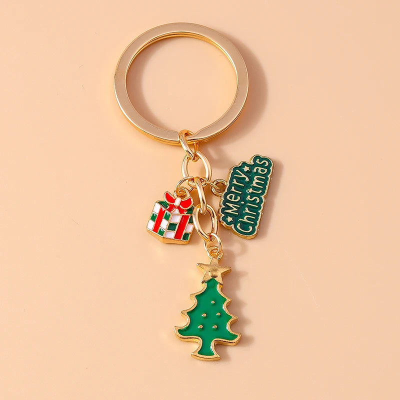 Fashion Merry Christmas Tree & Santa Claus Keychain – Car, Handbag, and Festival Gift for Women & Men