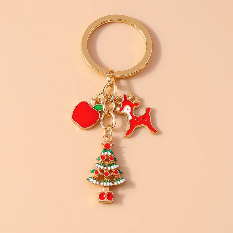 Fashion Merry Christmas Tree & Santa Claus Keychain – Car, Handbag, and Festival Gift for Women & Men