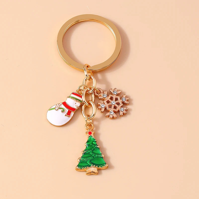 Fashion Merry Christmas Tree & Santa Claus Keychain – Car, Handbag, and Festival Gift for Women & Men