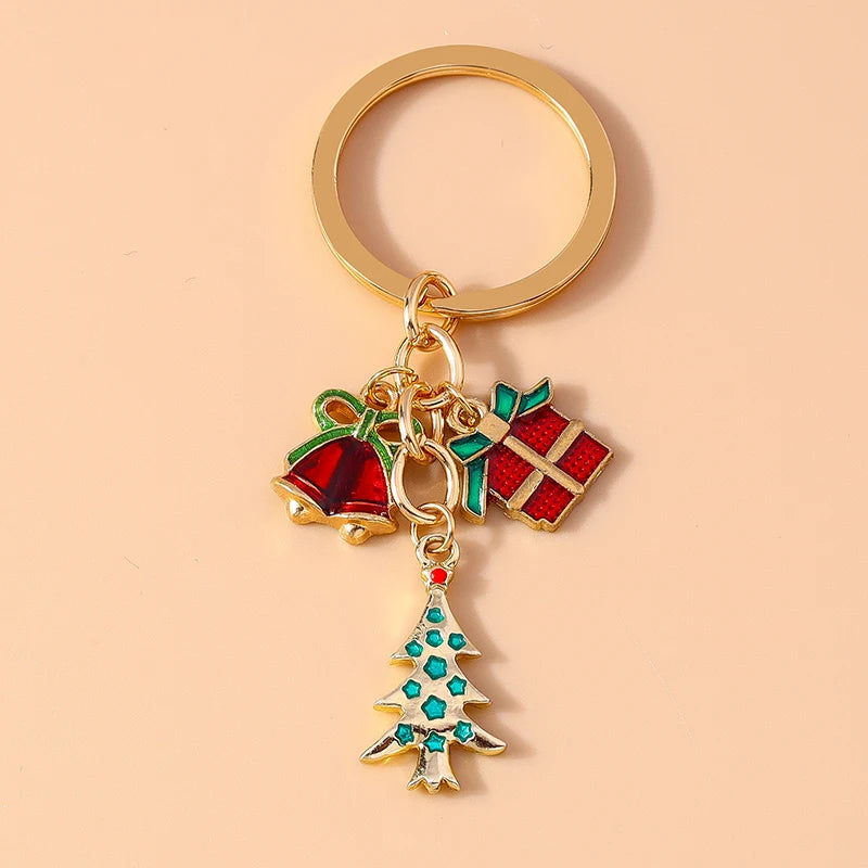 Fashion Merry Christmas Tree & Santa Claus Keychain – Car, Handbag, and Festival Gift for Women & Men