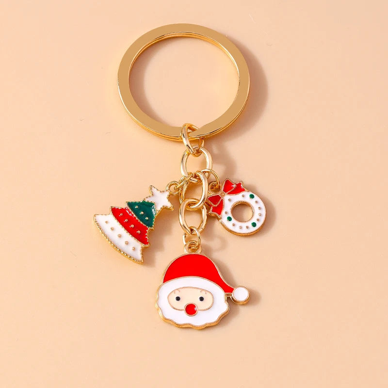 Fashion Merry Christmas Tree & Santa Claus Keychain – Car, Handbag, and Festival Gift for Women & Men