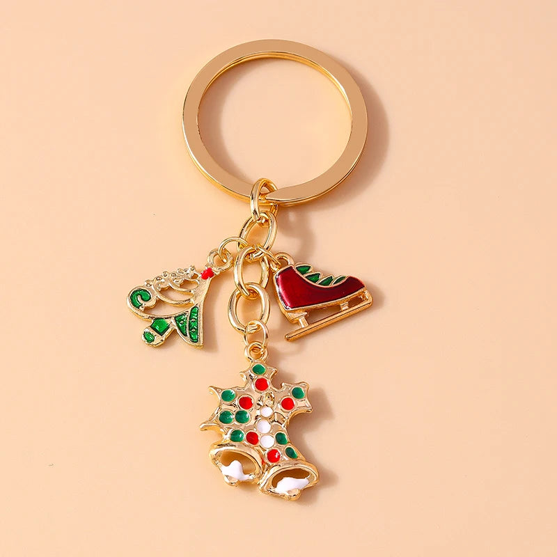 Fashion Merry Christmas Tree & Santa Claus Keychain – Car, Handbag, and Festival Gift for Women & Men