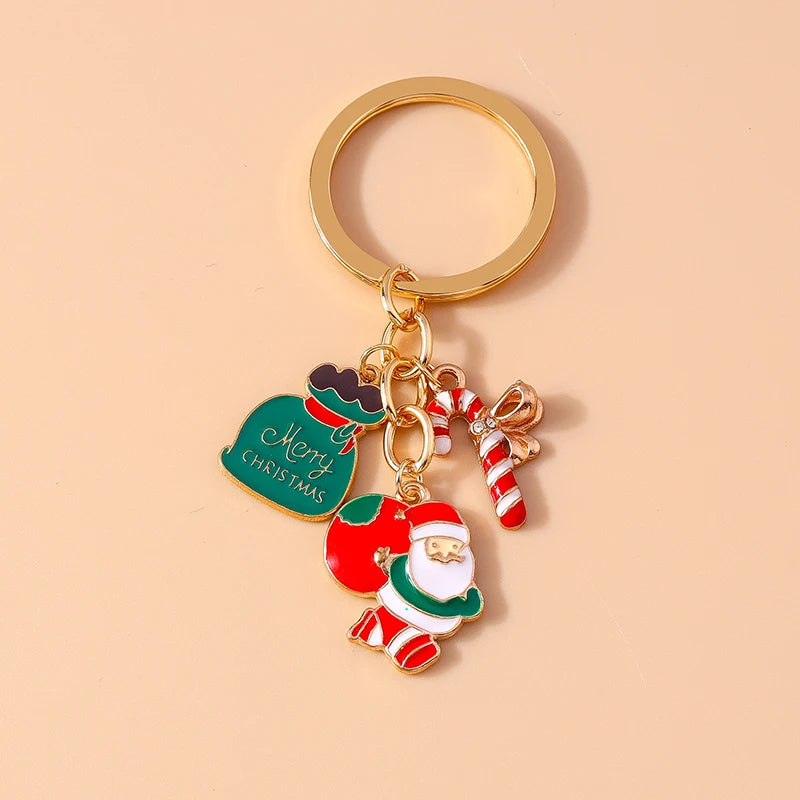 Fashion Merry Christmas Tree & Santa Claus Keychain – Car, Handbag, and Festival Gift for Women & Men