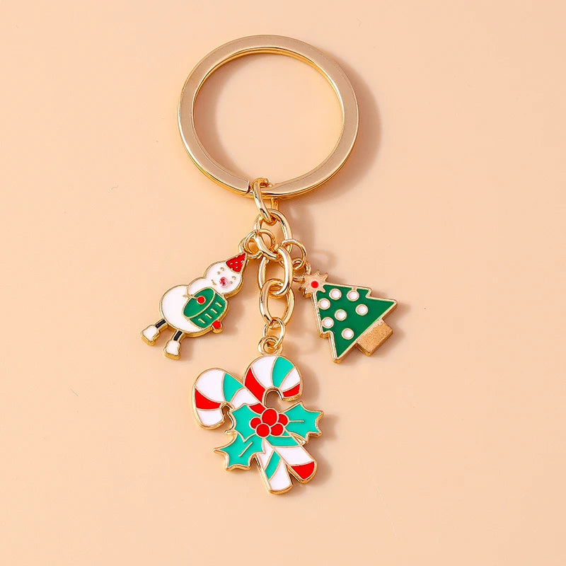 Fashion Merry Christmas Tree & Santa Claus Keychain – Car, Handbag, and Festival Gift for Women & Men
