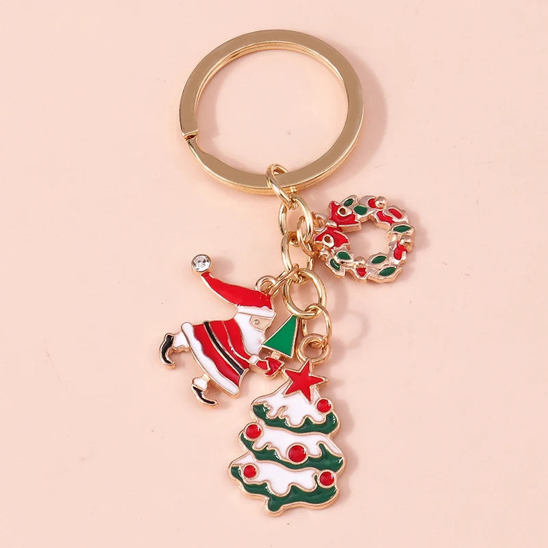 Fashion Merry Christmas Tree & Santa Claus Keychain – Car, Handbag, and Festival Gift for Women & Men