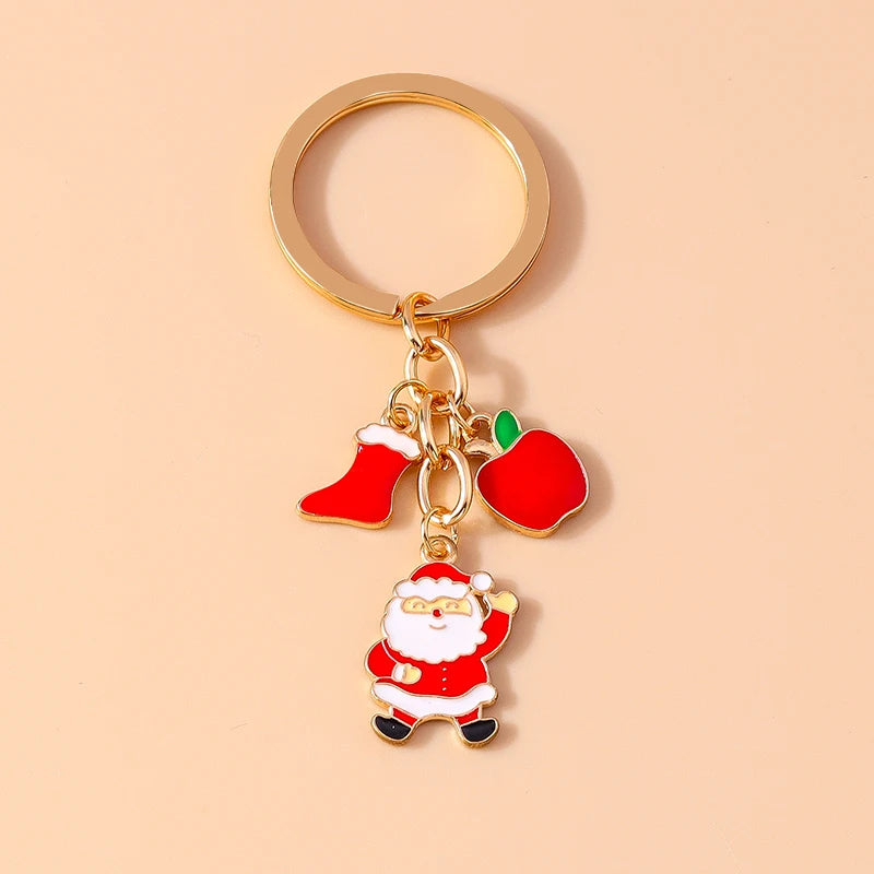 Fashion Merry Christmas Tree & Santa Claus Keychain – Car, Handbag, and Festival Gift for Women & Men