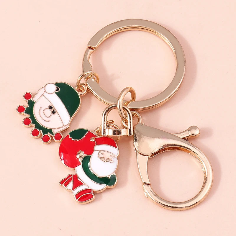 Fashion Merry Christmas Tree & Santa Claus Keychain – Car, Handbag, and Festival Gift for Women & Men