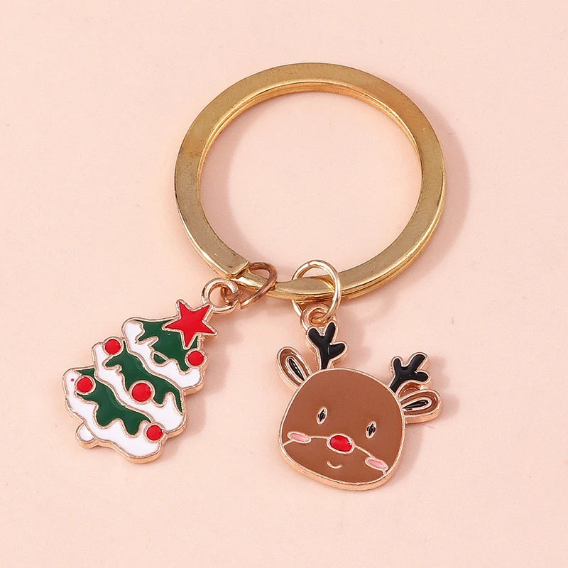 Fashion Merry Christmas Tree & Santa Claus Keychain – Car, Handbag, and Festival Gift for Women & Men