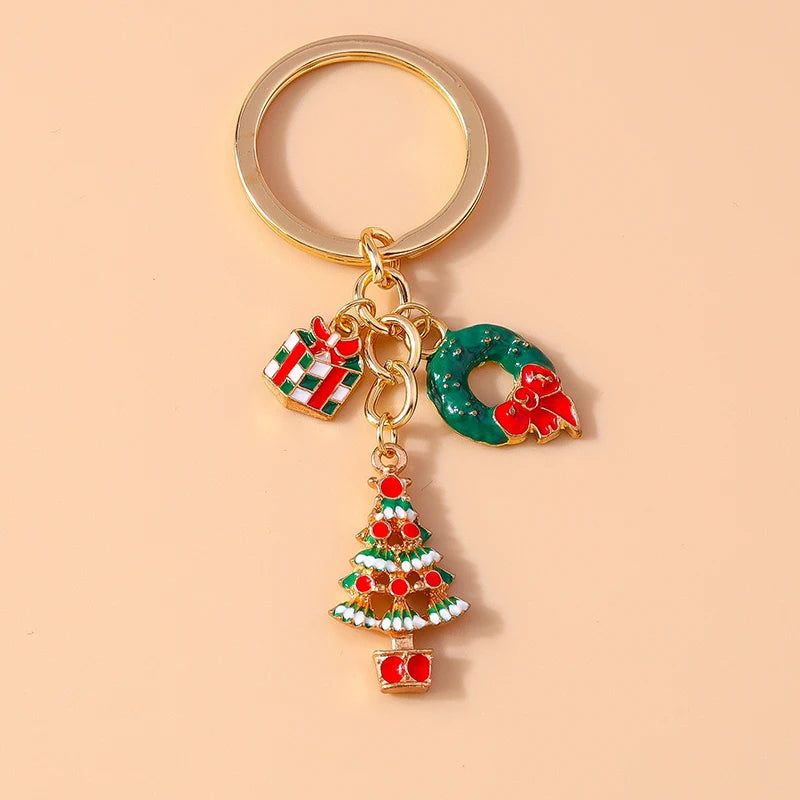 Fashion Merry Christmas Tree & Santa Claus Keychain – Car, Handbag, and Festival Gift for Women & Men