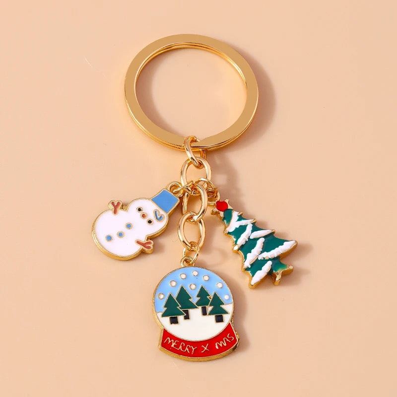 Fashion Merry Christmas Tree & Santa Claus Keychain – Car, Handbag, and Festival Gift for Women & Men