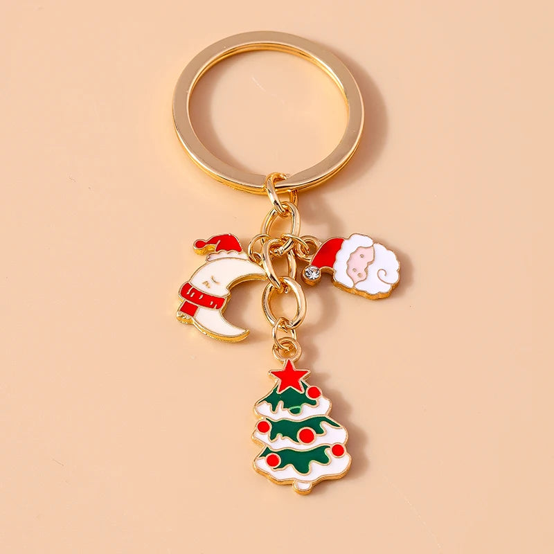 Fashion Merry Christmas Tree & Santa Claus Keychain – Car, Handbag, and Festival Gift for Women & Men