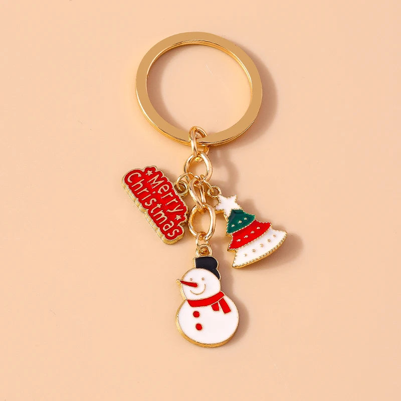 Fashion Merry Christmas Tree & Santa Claus Keychain – Car, Handbag, and Festival Gift for Women & Men