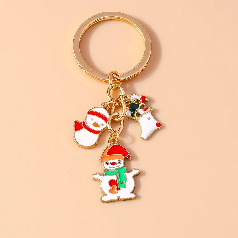 Fashion Merry Christmas Tree & Santa Claus Keychain – Car, Handbag, and Festival Gift for Women & Men