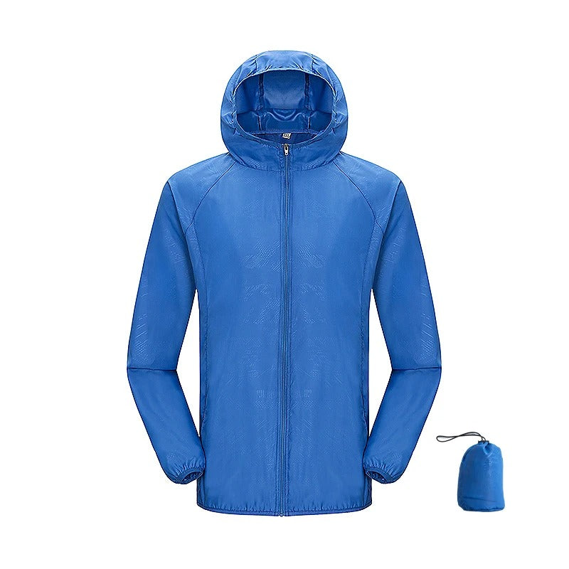 Unisex Waterproof Hiking Jacket – Lightweight Quick-Dry Hooded Windbreaker with UV Protection