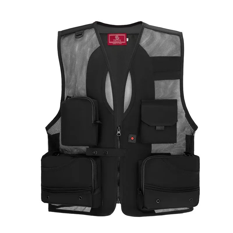 Men's Multi-Pocket Fishing Vest – Lightweight Breathable Mesh Outdoor Utility Vest