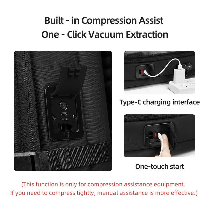 Vacuum Compression Travel Backpack – Expandable Waterproof Laptop Backpack for Business & Outdoor Travel