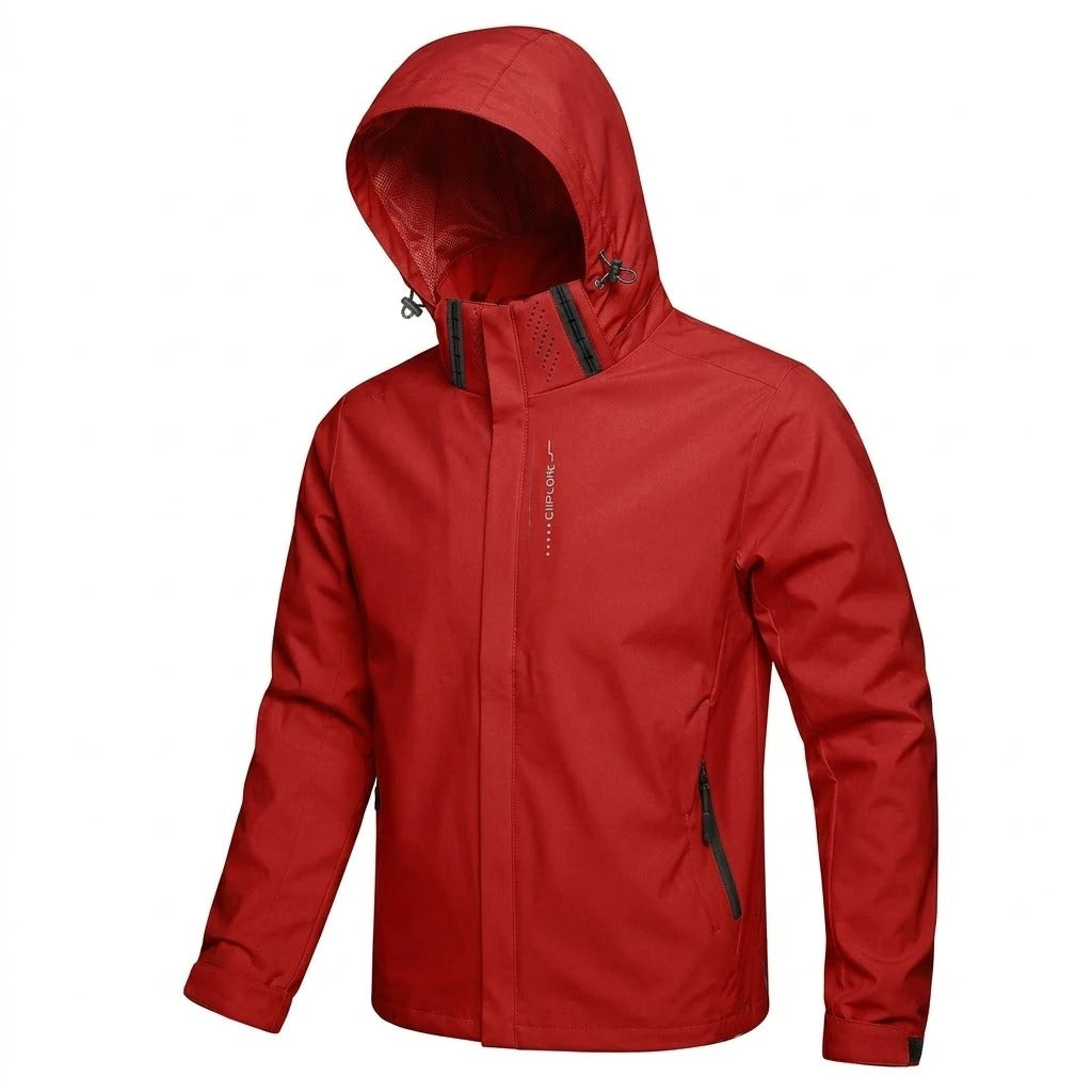 Men's Waterproof Outdoor Jacket – Lightweight Windproof Hooded Coat for Hiking, Cycling & Everyday Wear