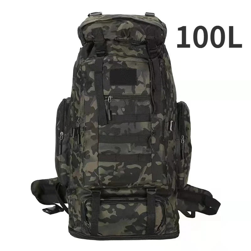 80L/100L Tactical Hiking Backpack – Large Capacity Oxford Mountaineering Backpack for Camping, Trekking & Travel