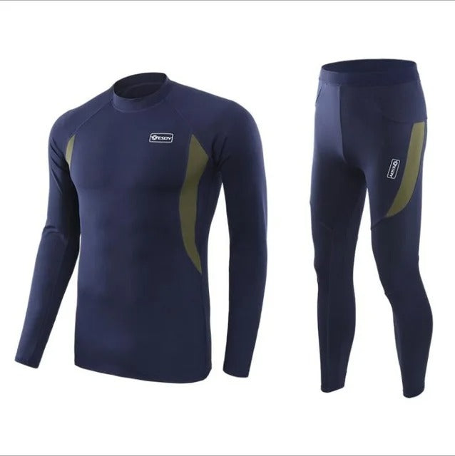 Men's Thermal Base Layer Set – Quick-Dry Long Sleeve Performance Top & Pants