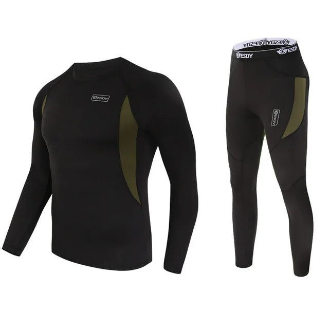 Men's Thermal Base Layer Set – Quick-Dry Long Sleeve Performance Top & Pants