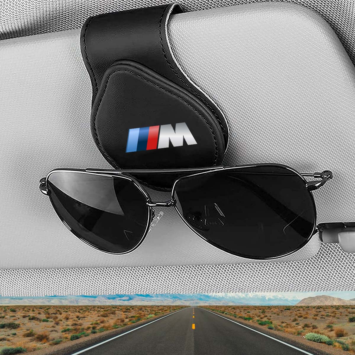 Car Sunglasses Holder, Custom Fit For Your Cars, Magnetic Leather Glasses Frame 2024 Update KO13995