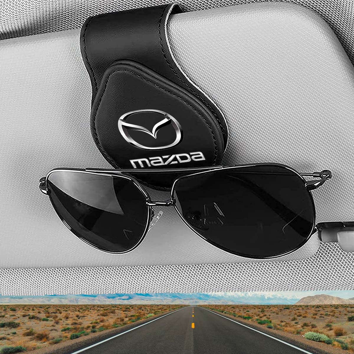 Car Sunglasses Holder, Custom Fit For Your Cars, Magnetic Leather Glasses Frame 2024 Update MA13995