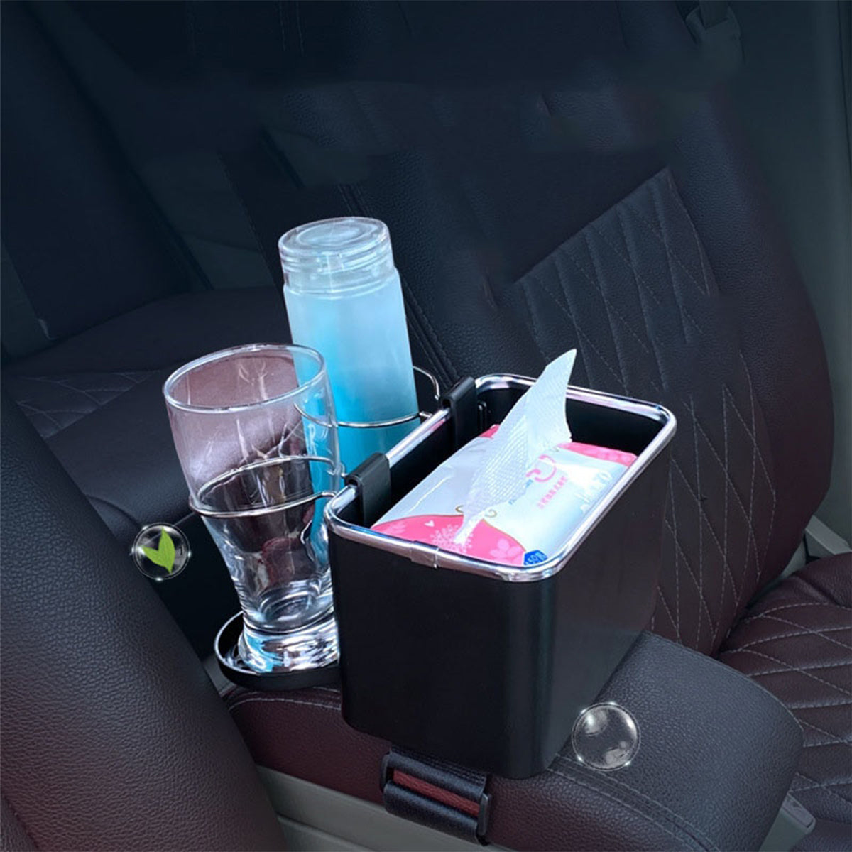 Car Armrest Storage Box Coffee Cup Water Drink Holder for Rear Seat, Custom fit for Car