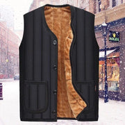 Outdoor Men’s Fleece Vest – Thick Sleeveless Jacket, Stripe Design, Warm Autumn Winter Waistcoat C15