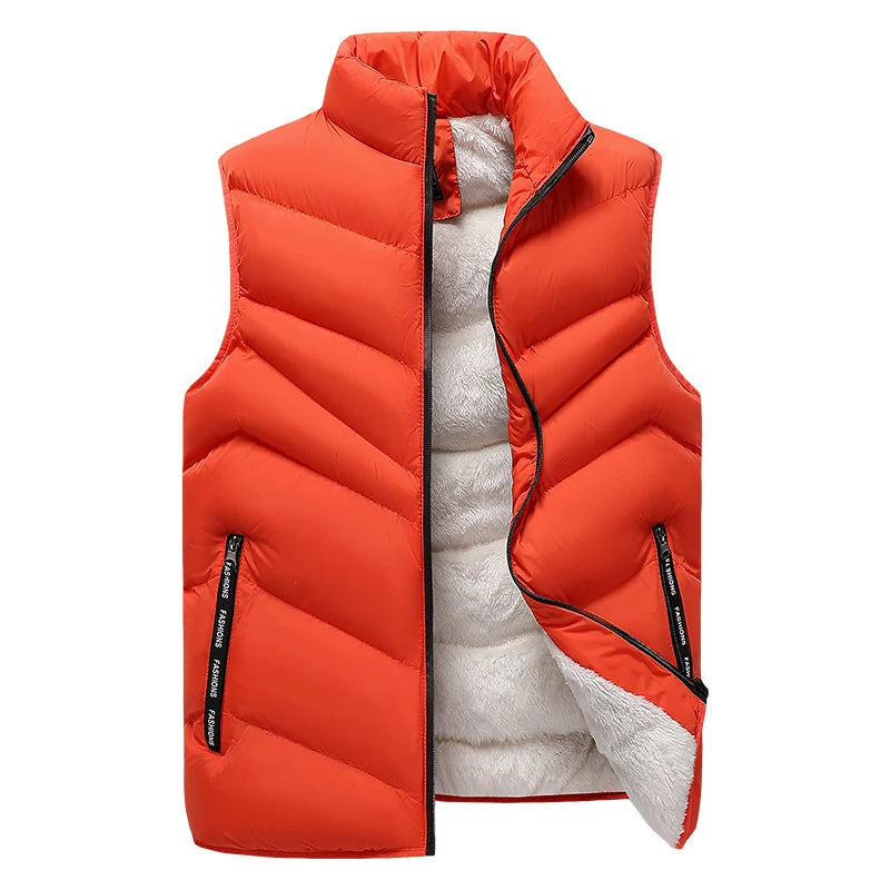 Men’s Winter Wool Soft Vest Jacket – Sleeveless Warm Fleece Waistcoat, Fashion Plus Size Up to 8XL C33