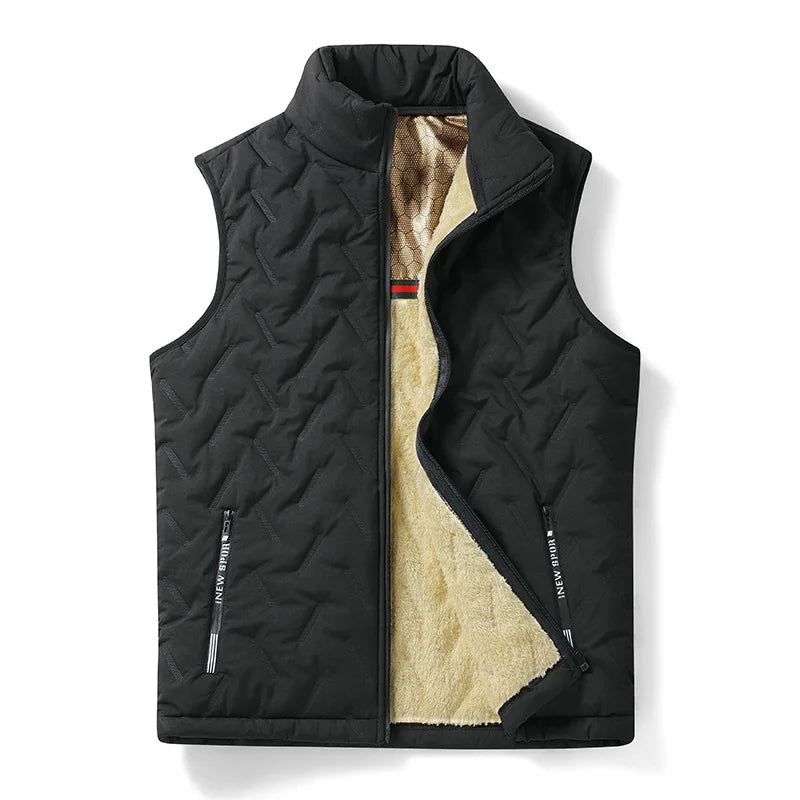 Casual Men's Windproof Gilet – Autumn Winter Down Cotton Fleece Vest, Thickened Sleeveless Warm Jacket C8