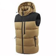 Men's Puffer Vest Warm Sleeveless Winter Jackets Waterproof Zipper Coats With Stand-Up Collar Casual Lightweight Outerwear For Cold Weather C17