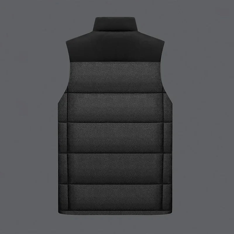 Stand Collar Men’s Vest – Fashionable Contrast Colors Casual Outerwear for Autumn Winter 2024 C24